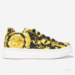 Versace Kids Black and Gold Sneakers